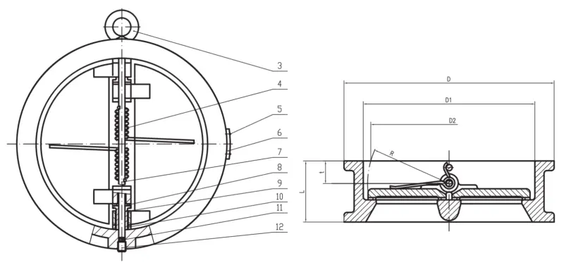 wafer check valve