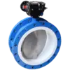 Full-PTFE-lined-double-flange-butterfly-valve-
