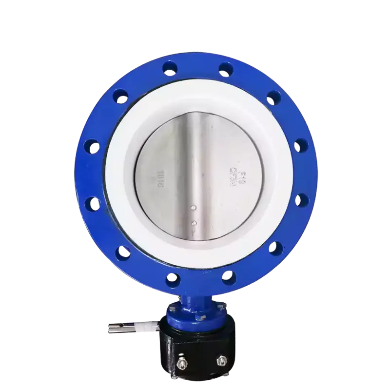 PTFE-lined-double-flange-butterfly-valve