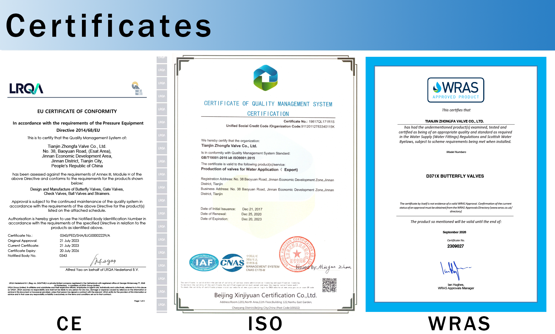 certificates-iso ce wras