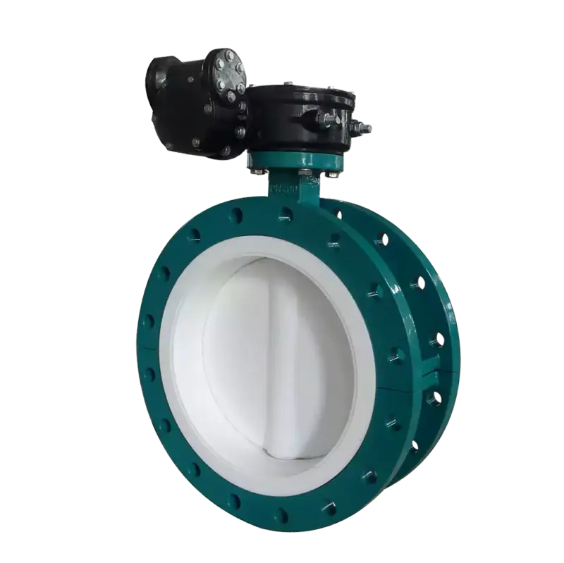PTFE Fully Lined Double Flanged Butterfly Valve