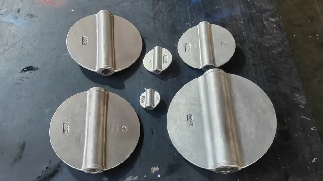 Titanium alloy butterfly valve disc family