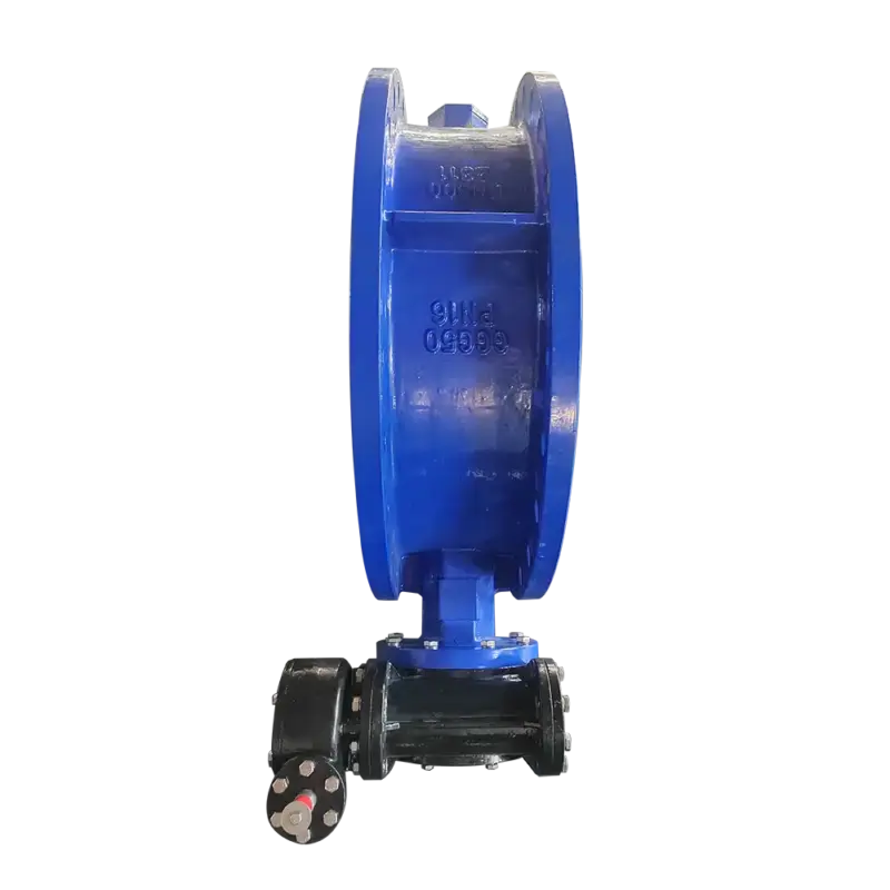 gear Ducitle Iron Disc Double Flanged Butterfly Valve