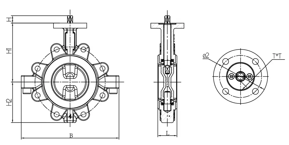 split-lug-butterfly-valve-drawing